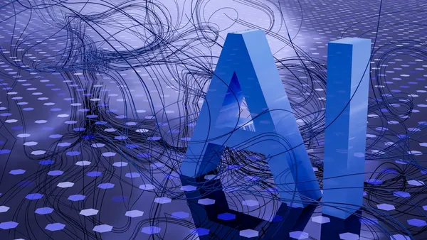 Abstract digital data visualization representing AI and machine learning dataset pipelines