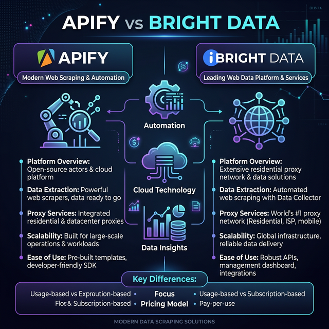 Apify versus Bright Data feature comparison